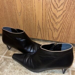 Kate Spade NY Made in Italy Women’s Black Leather Zip Up Booties Sz-8.5